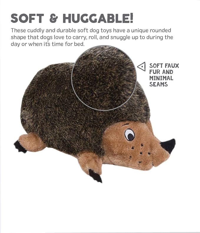 Outward Hound Hide A Squirrel Plush Dog Toy Puzzle, Large & Hedgehogz Plush Dog Toy, Medium