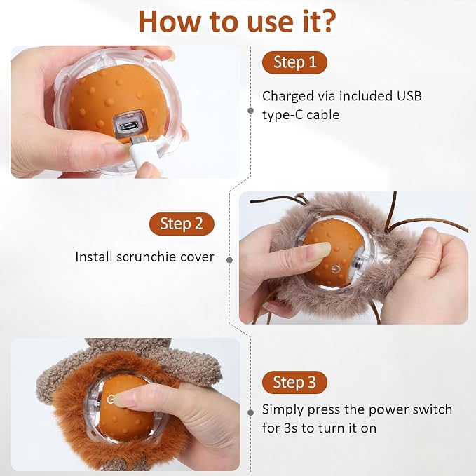 Sofolor Interactive Cat Toys for Indoor Cats, Electric Cat Mouse Toy, Automatic Kitten Toys for Bored Indoor Adult Cats, Motion Activated, Fast Rolling On Carpet, USB Rechargeable