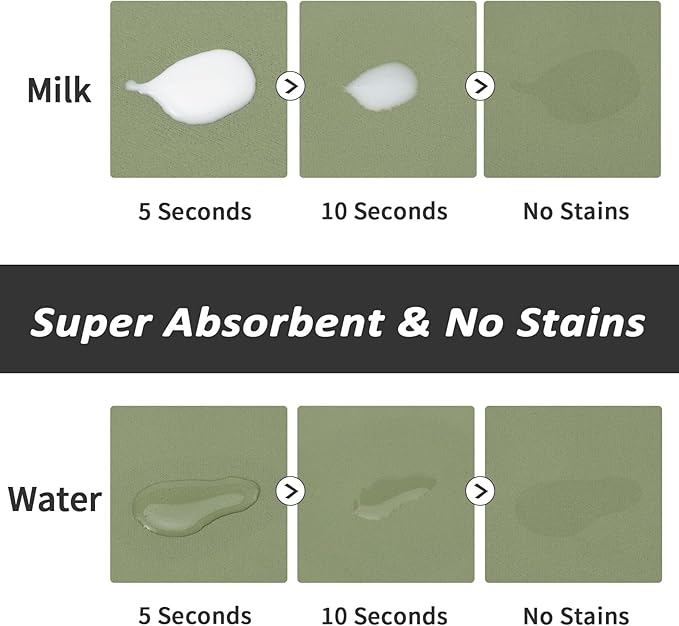 HotLive Dog Food Mat - Absorbent Cat Mat for Food and Water, No Stains Pet Feeding Bowl Mat, Easy to Clean Pet Placemats, Quick Dry Dog Water Dispenser Mat for Messy Drinkers | Green 12"x 19"
