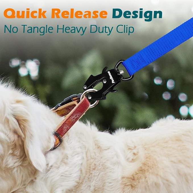 PetBonus Heavy Duty Tactical Dog Leash and 2-Pack Large Silicone Collapsible Dog Bowls