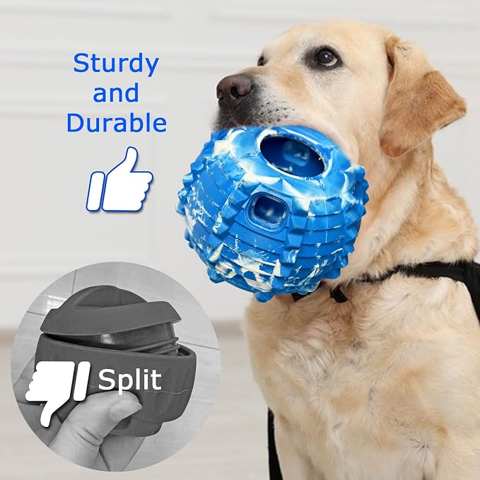 XHX Long-Lasting Interactive Dog Toy Safe for Medium and Large Dogs 25-75 lbs(Blue and White, Medium)