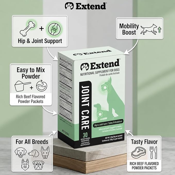 Extend Joint Support for Dogs Hip and Joint Supplement for Dogs Glucosamine Hip & Joint Support Arthritis Supplement, Support Healthy Joints, Mobility & Flexibility for All Dog Breeds - Made in USA