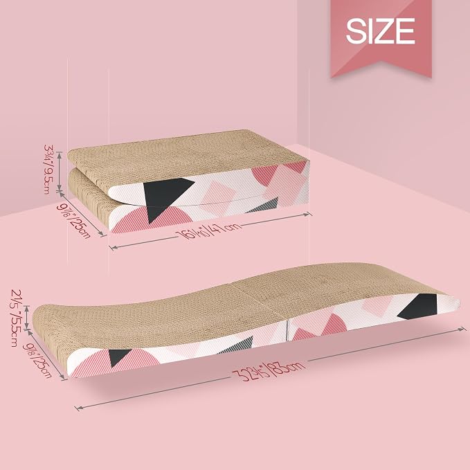 ComSaf Cat Scratcher Carboard for Indoor Cats, Cat Scratcher Lounge to Protect Furniture，Wide Cat Scratching Pad Modern Corrugate Cardboard