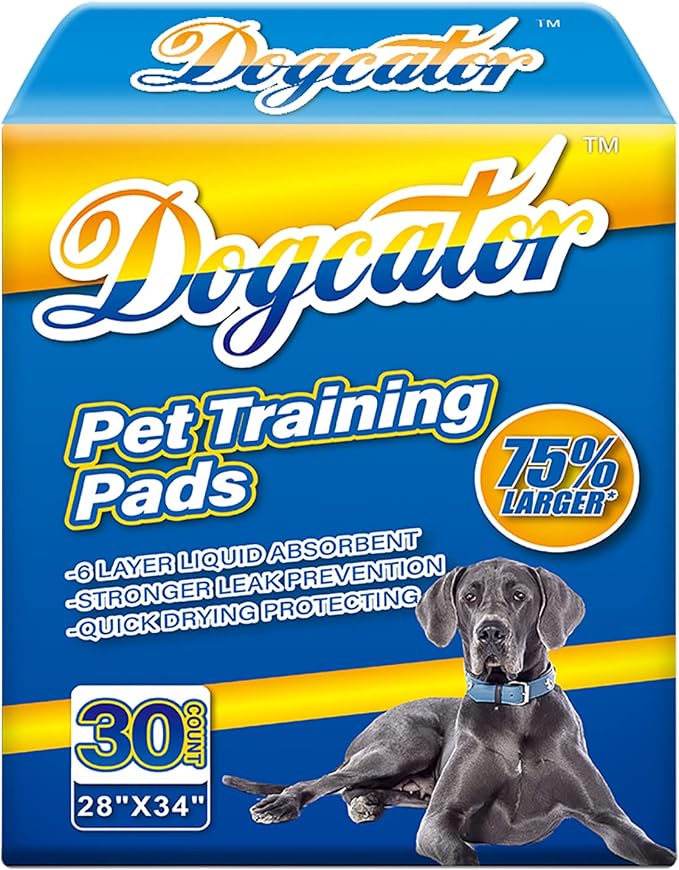Dogcator Dog Pee Pads Extra Large, 30 Count Thicken Absorbent for Dogs, 28"x34" Disposable Urine Bed for Doggy, Potty for Doggie, XL Puppy, Piddle X-Large for Travel