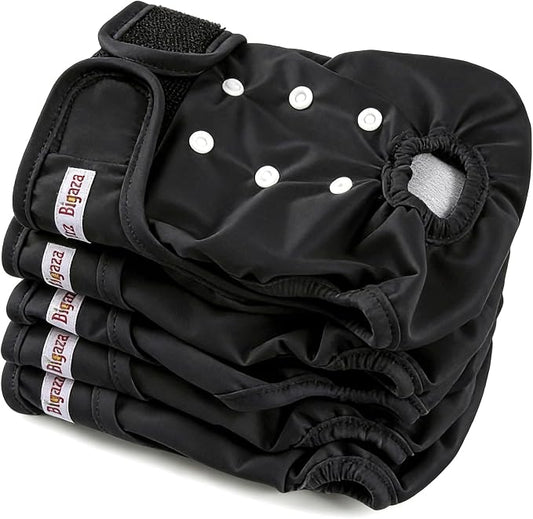 Washable Reusable Female Dog Diapers(5 Pack) Small Medium Large Doggie Puppy & Doggy Dog Diaper, Period Panties in Heat Medium Black