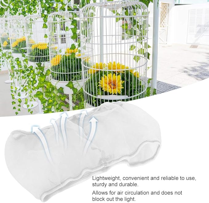 2PCS Bird Cage Cover, Adjustable Bird Cage Seed Catcher, Soft Airy Cage Net Birdcage Mesh Cover, Universal Parrots Cage Accessories (29x20cm/11.4x7.9in)