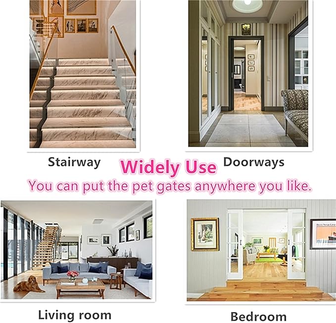 Clear Freestanding Dog Gate for Indoor Use,Pet Gates for Doorways no Drilling,Acrylic Foldable Dog Gate for Stairs with Support Feet (3Panel - 60''W x 23''H)