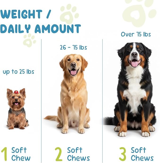 Calming Chews for Dog, Helps Support Relaxation & Stress Relief for Separation, Thunder & Travel, with Melatonin, Natural Soft & Tasty Chews, 200 Count