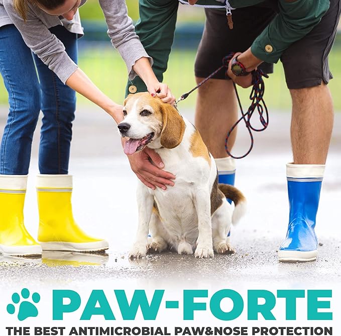 Forticept Paw Care Kit - Dog Paw Balm Protector from Ice, Snow, Dirt, Salt, Hot Sand and Paw Cleaner Maxi-Wash. Dog Beeswax Balm moisturizer for Cracked Paw Pads