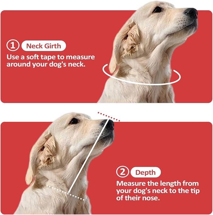 Dog Cone Collar for After Surgery Recovery, Soft Adjustable Elizabethan Collar for Small Medium Large Dogs, Comfortable Anti-Lick Cone for Wound Healing (Red L)