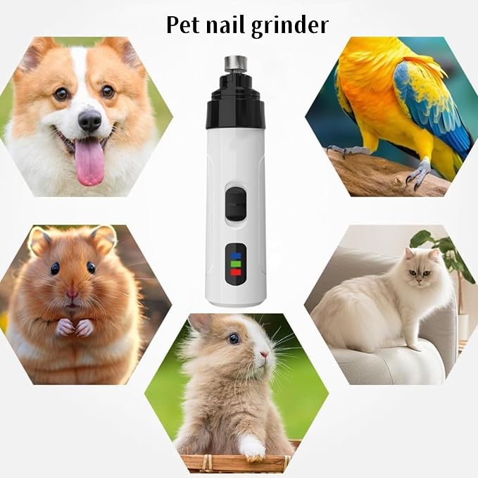 CRIVERY Upgraded Quiet Dog Nail Grinder, 2-Speed Rechargeable Pet Nail Grinders, Electric Painless Paw Grooming Smoothing Tool for Small/Medium/Large Dogs & Cats