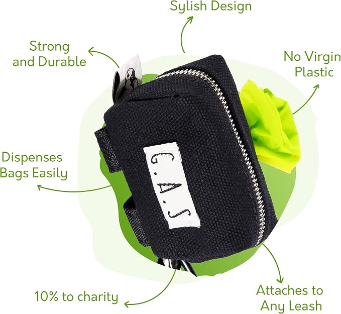 Certified Compostable Dog Poop Bag with Handles + Dispenser | 10% to Charity | Vegetable Based Dog Poop Bag | Eco Friendly and Earth Friendly dog waste bags | Leakproof And Zero Odor