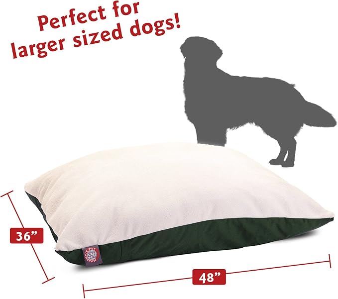 Majestic Pet Rectangle Large Dog Bed Washable – Removable Slipcover Pet Bed – Dog Crate Bed Super Value Pillow Dog Bed – Dog Kennel Bed for Sleeping - Dog Bed Large Breed 36 x 48 Inch – Green