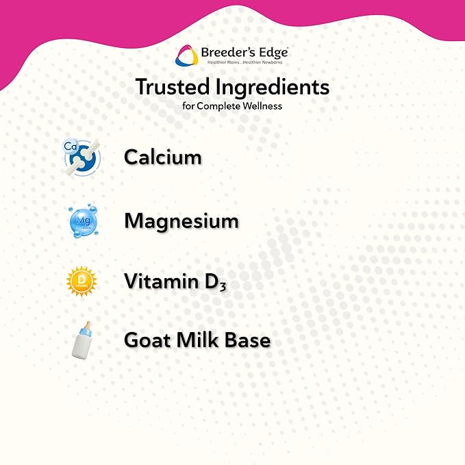 Breeder’s Edge Oral Cal Plus Powder, Calcium & Vitamin D₃ Whelping Supplement for Nursing Dogs and Cats, Supports Healthy Bones, Teeth & Lactation, 300g