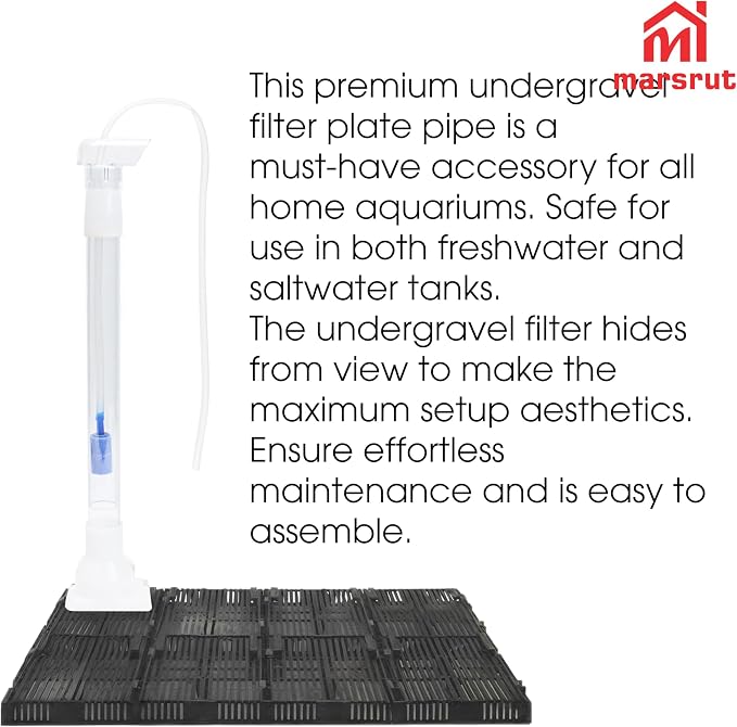 Marsrut 5pcs Under Gravel Filter Aquarium Uplift Tube, Undergravel Bottom Filters for Fish Tanks Water Cleaner Small Board Air Clean System Freshwater Saltwater, Clear Tubing Accessory Kit