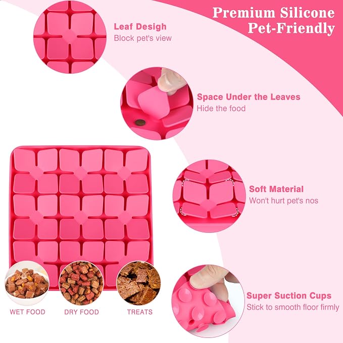 2 Pack Snuffle Mat for Dogs,Silicone Interactive Dog Mat No Hurt for Dog's Nose for Smell Training and Slow Eating,Encourages Natural Foraging Skills and Stress Relief for Dog Mental Stimulation Toys