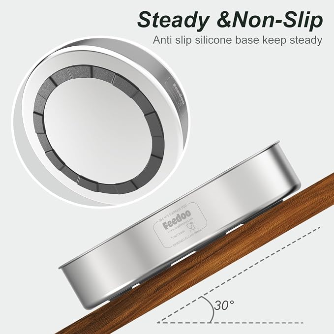 2pcs Stainless Steel Lick Mats + 2Cups Slow Feeder