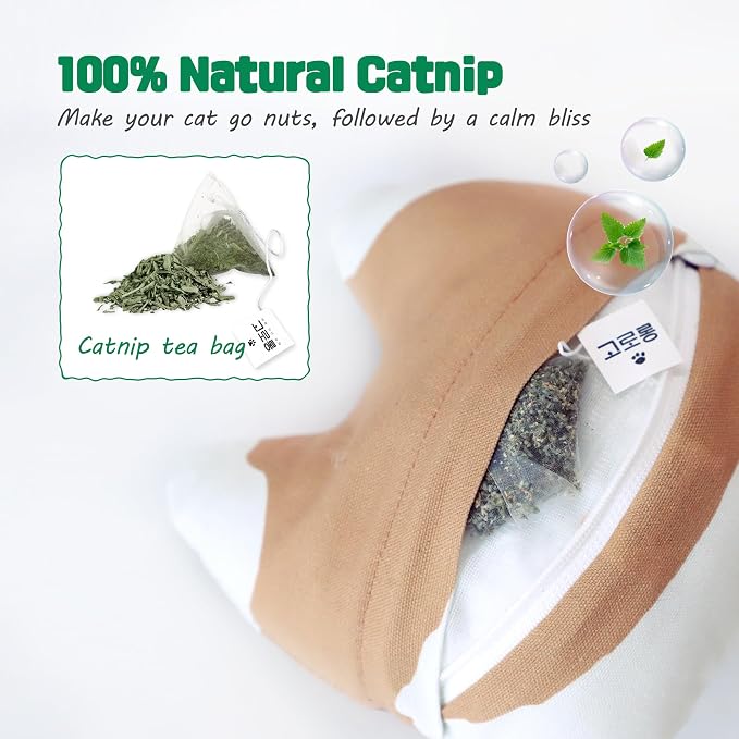 Gororong Premium Large 6" Cats Toy with Natural Catnip Inside for Indoor Cats - Bite Resistant & Refillable Cat Toys (Kong)