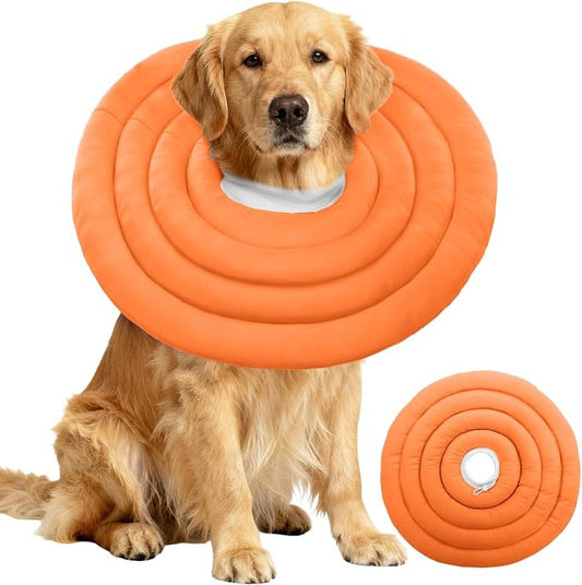 IDOMIK Dog Recovery Collar, Waterproof Soft Dog Cone After Surgery, Comfy Protective Elizabethan Collar Alternative for Dogs Cats, Adjustable Pet Neck Donut Cone Anti-Licking Biting Wounds