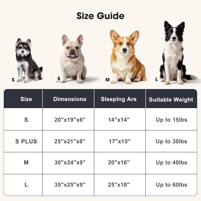 GASUR Medium Dog Beds for Medium Size Dogs, Orthopedic Dog Bed Sofa, Washable Pet Beds Cuddler Anti-Slip Bottom, Soft Calming Sleeping Warming Puppy Bed (M (30"x 24"x 9"), Black)