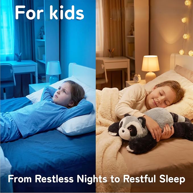 Niuniu Daddy 25" 5lb Raccoon Weighted Stuffed Animal forKids and Adults, Soft Sensory Plush Body Pillow for Calming Support, Large Animal Toy for Everyday Comfort