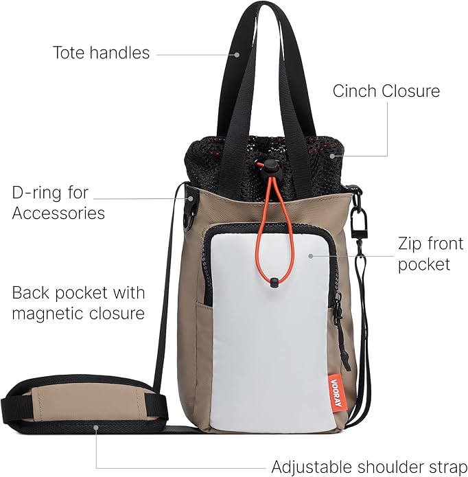VOORAY Hydration Sling 4L Water Bottle Holder with Strap, Phone Pocket, Detachable Strap & Tote Handles