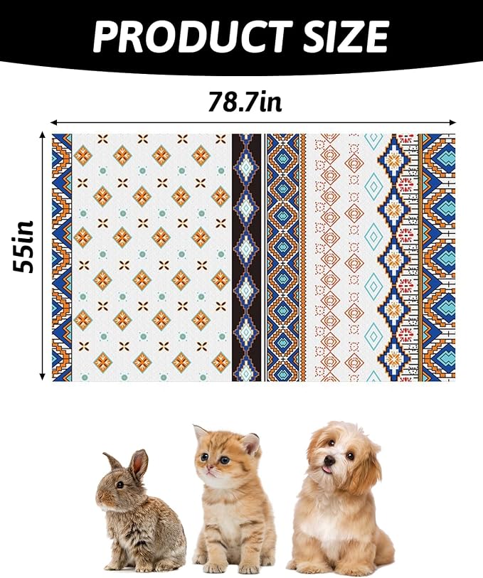 BNOSDM 79" X 55"Chroma Washable Bunny Cage Liners Large Rug for Rabbits Large Pad and 4PCS Bunny Chew Toys Natural Loofah Bunny Teeth Grinding Toy Rabbit Treats