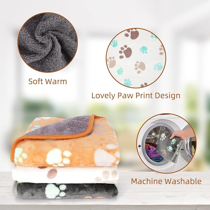 YUEPET Waterproof Guinea Pig Blankets Washable 3 Pack Small Animal Fleece Cage Liners Pet Soft Sleep Mat Pad Cover Warm Flannel Throw for Hamster Guinea Pig Rabbit Chinchilla Hedgehog Ferret 35"×24"