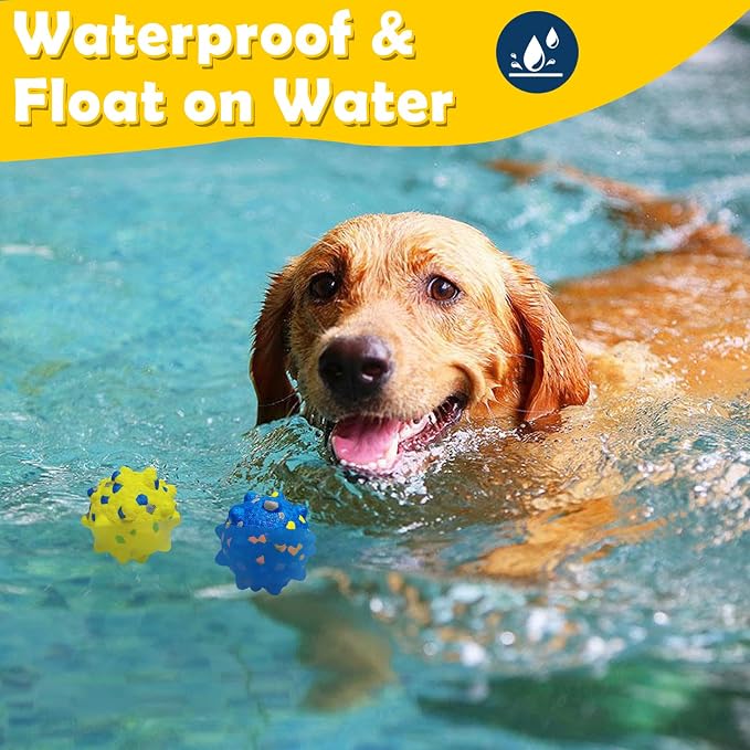 4PCS Indestructible Tennis Balls for Dogs, Dog Balls for Aggressive Chewers, Durable Bouncy Toy Balls, Interactive Toys Fetch Game, Lightweight Floating Medium