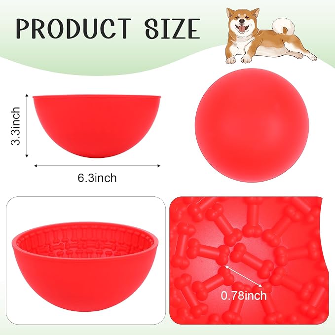 4 Pcs Dog Enrichment Lick Bowls Silicone Freeze Bowls Interactive Cat Licking Mats Slow Feeders for Cat Pet Oral Health for Boredom Anxiety Relief, Calming