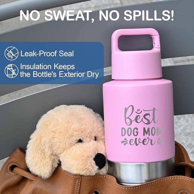 Mothers Day Gifts for Dog Lover/Dog mom, Portable Dog Water Bottle & Bowl, for Car trip, Hiking, Camping, 32 oz Insulated, 2 Pcs