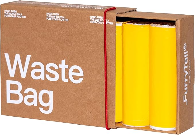 Furrytail Cat Litter Box Liners Drawstring Waste Bags, Thickened Tear-Resistant Receptacle Bags for Automatic Litter Box,Heavy Duty Trash Bags, 80 Count