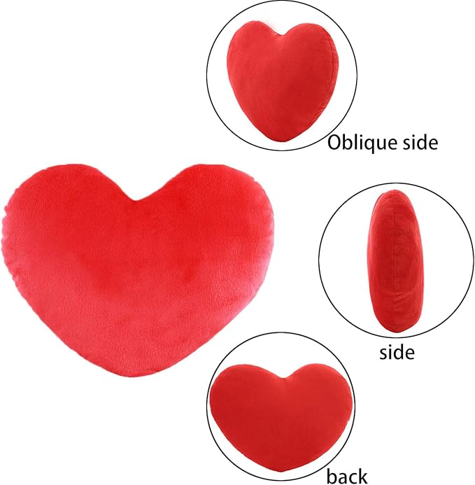 YINGGG Cute Plush Red Heart Pillow Love Pillow Cushion Toy Throw Pillows for Kids' Friends Fit for Living Heart Throw Decorative Pillows