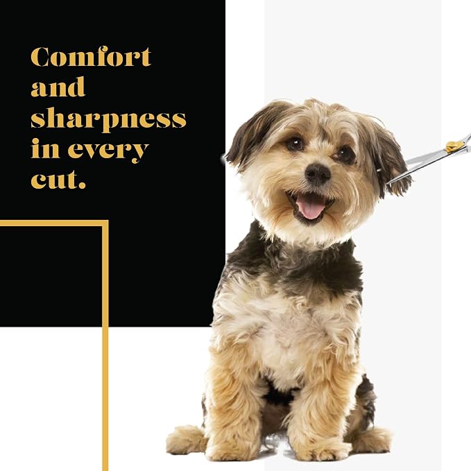 Sharf Gold Touch 440c Japanese Stainless Steal Pet Grooming Shear, 8.5 Inch Straight