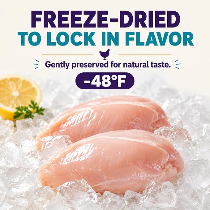 Freeze-Dried Chicken Treats for Dogs & Cats, Single Ingredient Real Chicken, High Protein Training Treats, Grain Free, No Fillers, 5.3 oz