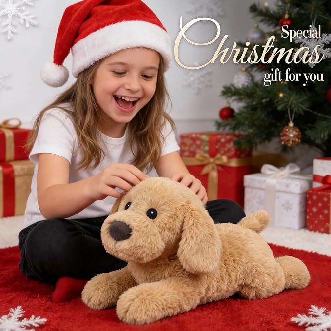 Dog Stuffed Animals, Microwavable Stuffed Animal Adorable Fluffy Puppy Plush for Warmth, Heatable Coolable Lavender Scent Puppy Plush Toy, Cute Soft Dog Plushies for Kids Adults Gift, Golden Retriever