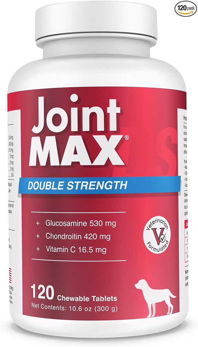 Double Strength - Vitamins, Minerals, Antioxidants - Maximum Joint Health Supplement for Dogs - 120 Chewable Tablets