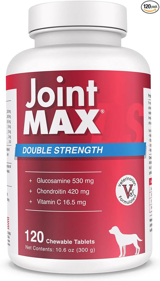 Double Strength - Vitamins, Minerals, Antioxidants - Maximum Joint Health Supplement for Dogs - 120 Chewable Tablets