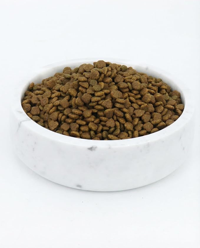 OOBOOB Natural Marble Dog Bowls, Heavy Non-Slip Dog Food Bowl & Dog Water Bowl for Dogs and Cats, Minimalist Design with Unique Natural Veining, Premium Pet Feeding Bowl