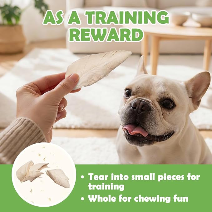 MON2SUN Freeze Dried Chicken Breast Dog & Cat Treats - Whole Cut, Single Ingredient, High Protein, Grain & Gluten Free, for Training Chew or Topper,9.2oz