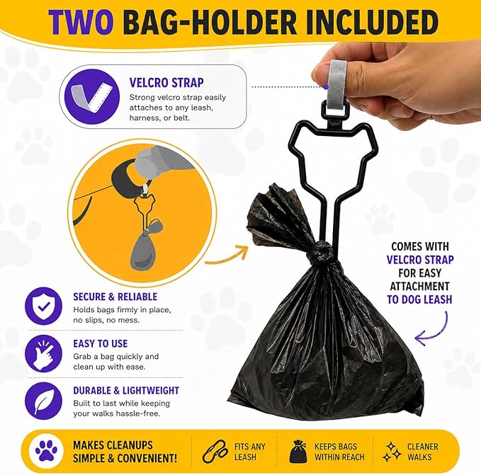 Dog Poop Bags Value Pack (1400 ct.) Extra Thick Strong Doggy Bags Guaranteed Leak-Proof Biodegradable Poop Bags w/Dispenser Eco-friendly Landfill-Degradable Refill Rolls (Black, 70 Rolls, Unscented)