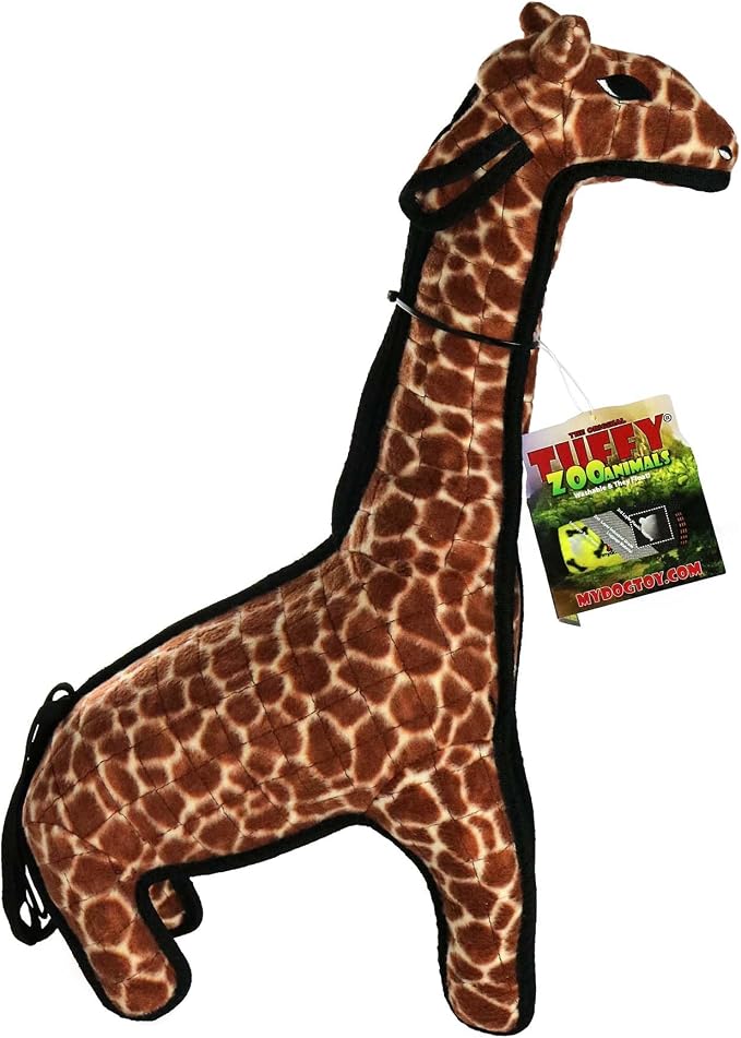 TUFFY® - Original : Giraffe Dog Toy : Ultra Durable Plush Dog Toy with Multiple Layers & Reinforced Seams, Washable and Floats, Original Construction