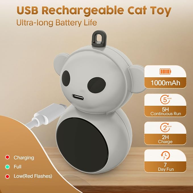 Interactive Cat Toys for Indoor Cats: 2-in-1 Laser Pointer Cat Toy with Automatic Flying Bird & Mouse Wand, Adjustable Speed USB Rechargeable Doorway Hanging Toy for Bored Kittens and Adult Cats