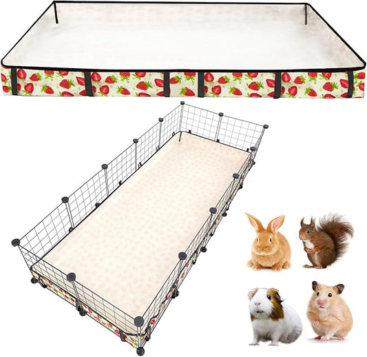 Guinea Pig Cage Liner，Washable Waterproof Oxford Cloth Cage Liners for Small Animals,Hamster Chinchilla Hedgehog Rabbit and Other Small Animals Not Include Cage(28x70 inches)