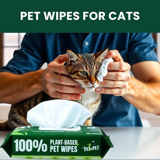 PET N PET 100% Plant Based Dog Wipes for Paws and Butt, 400 Counts Hypoallergenic Unscented Dog Pet Wipes, 8" x 8"