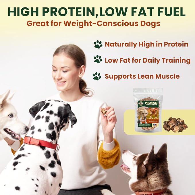 2.5 Lb Beef Lung Training Treats for Dogs – Single Ingredient Crunchy Bites, High Protein Cubes, Low Fat Natural Dog Treats, Perfect Reward Snacks for All Dogs