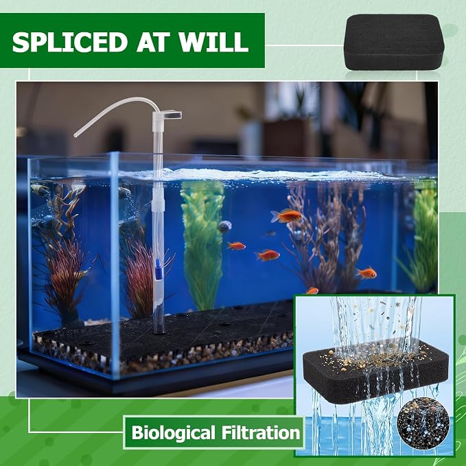 Sieral Undergravel Aquarium Filter for 40-55 Gallon Tanks, 16 Pcs 5.7'' x 5.7'' Plates, Under Gravel System for Clean Water, with 4 Uplift Tube and 1 Filter Cotton, for Fish Tank Fresh and Saltwater