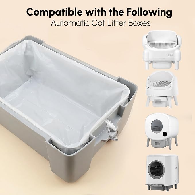 120 Count 24.8" x 12.5" Cat Litter Box Liners for Self Cleaning Litter Box, Extra Thick Heavy Duty Cat Litter Bags Replacement, 9-11 Gallons of Capacity