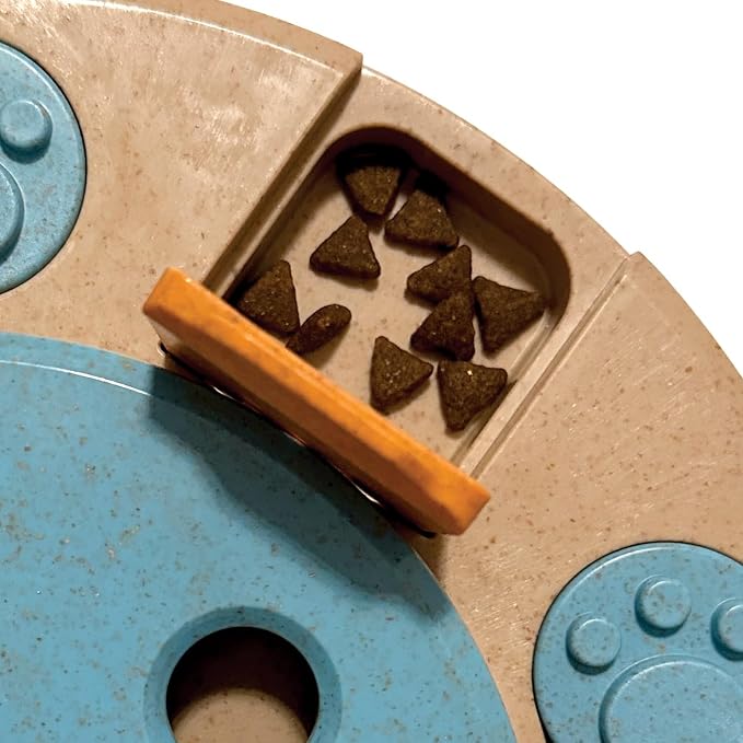 FOUFIT foufouBRAND Round Hide 'n Seek Multi-Play Turntable Puzzle Pet Toy, 10.7-inch Length, Pet Accessories
