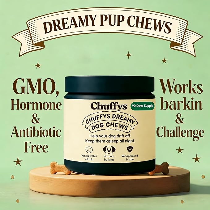 Dreamy Pup Chews, Natural Calming Chews for Dogs, Sleep Guarantee，90 Tablets (1pcs)